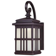 Westinghouse 6400200 LED Exterior Wall Lantern, Oil Rubbed Bronze Finish on Cast Aluminum with Frosted Glass